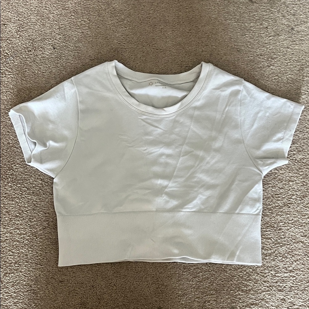 Aerie White Cropped Tee